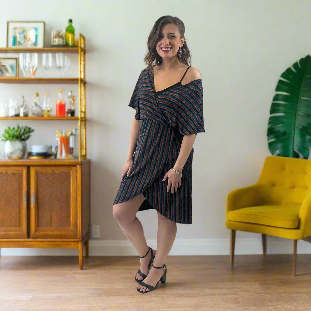 Andie Wrap Dress in Rainbow Sparkle