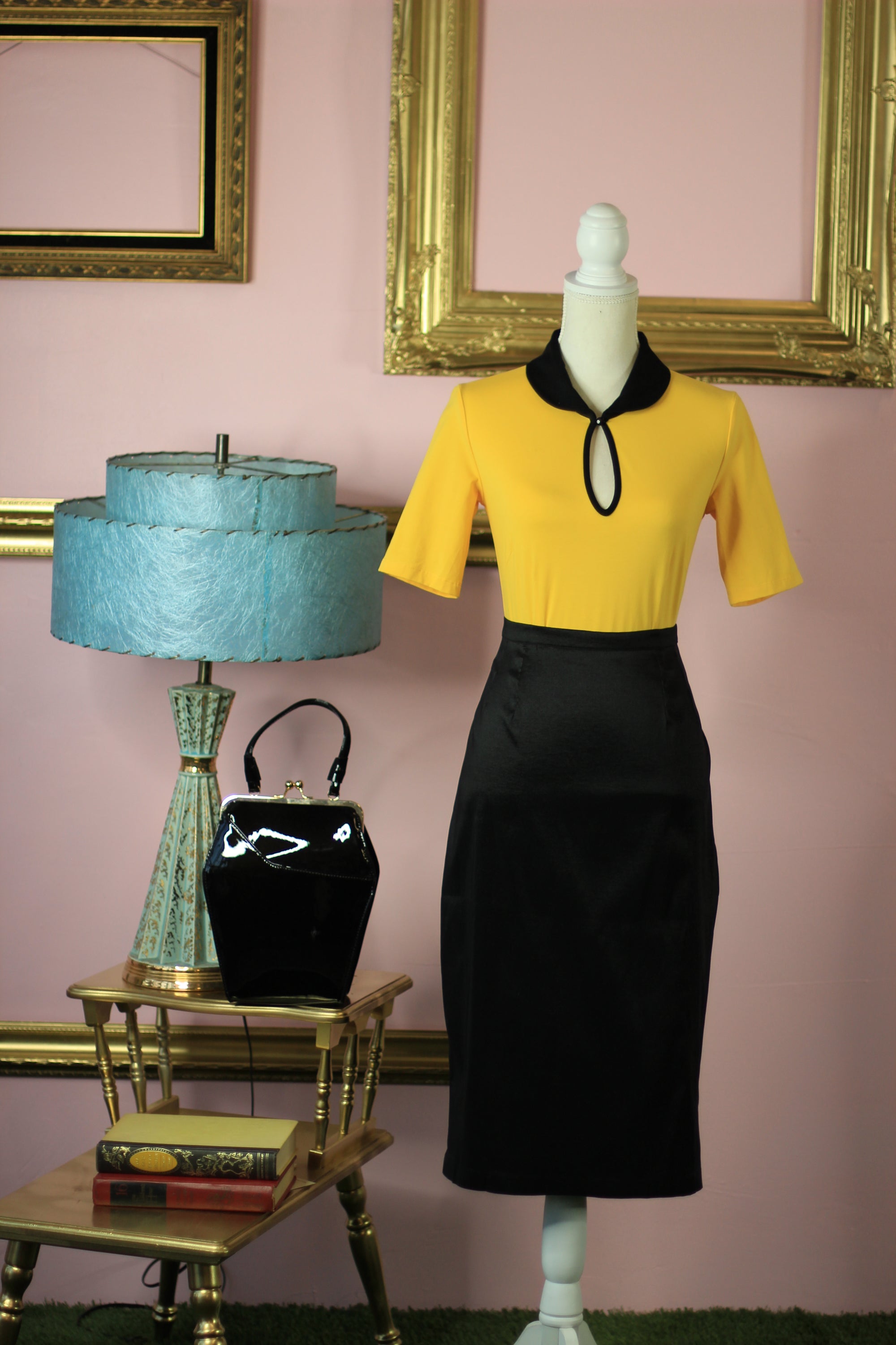 Keynote Blouse in Black and Yellow - SAMPLE