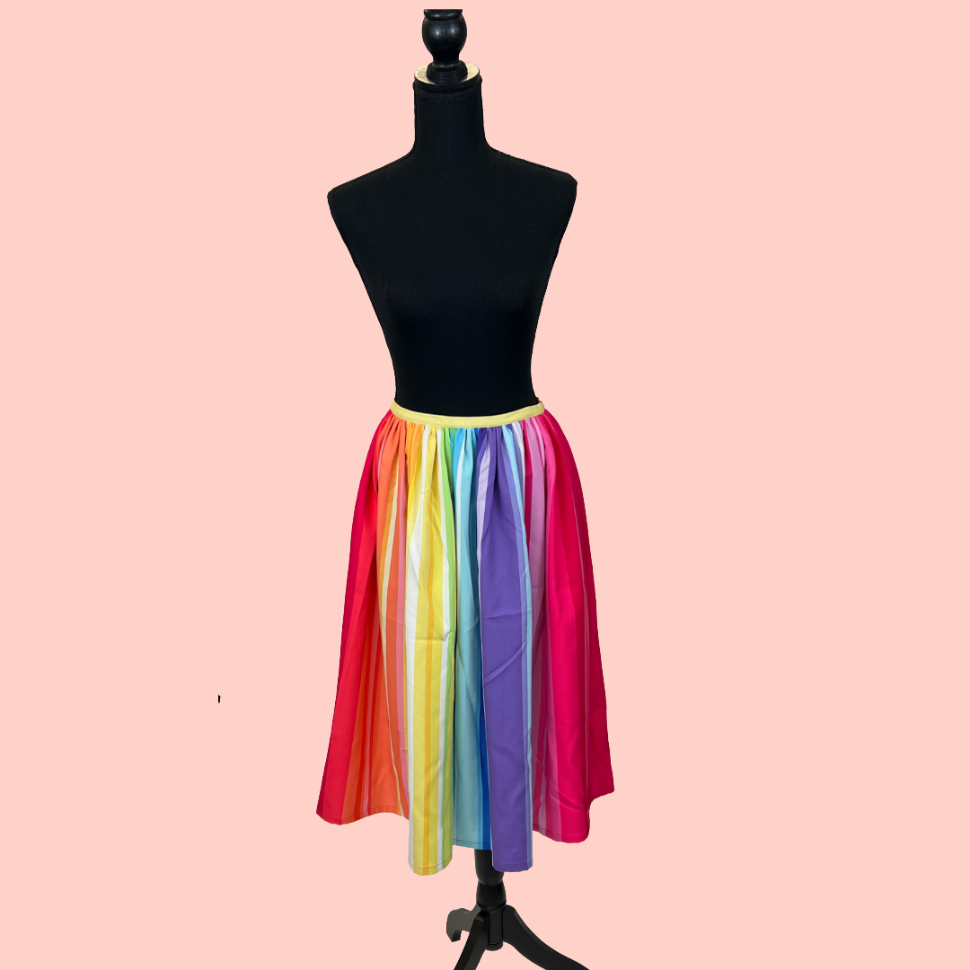 Gloria Skirt in Rainbow Stripe -  SAMPLE