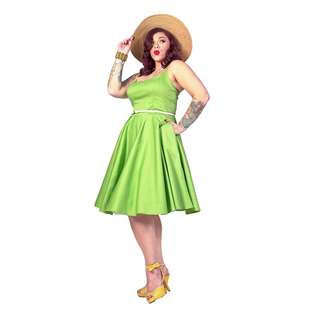 Peggy Circle Dress in Peridot - SAMPLE